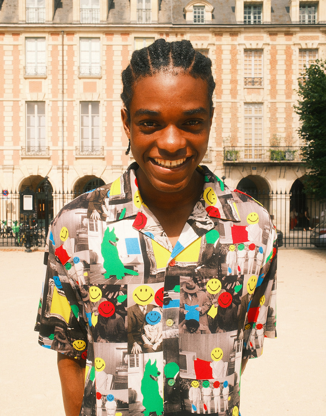 Smiley Collage Short Sleeve Shirt - Multi