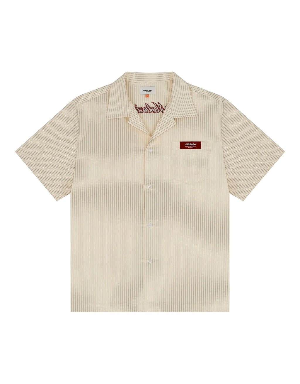Pinstripe Off White Short Sleeve Shirt