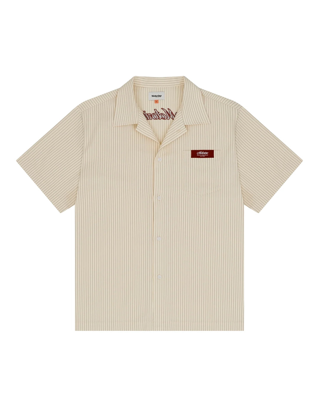 Pinstripe Off White Short Sleeve Shirt