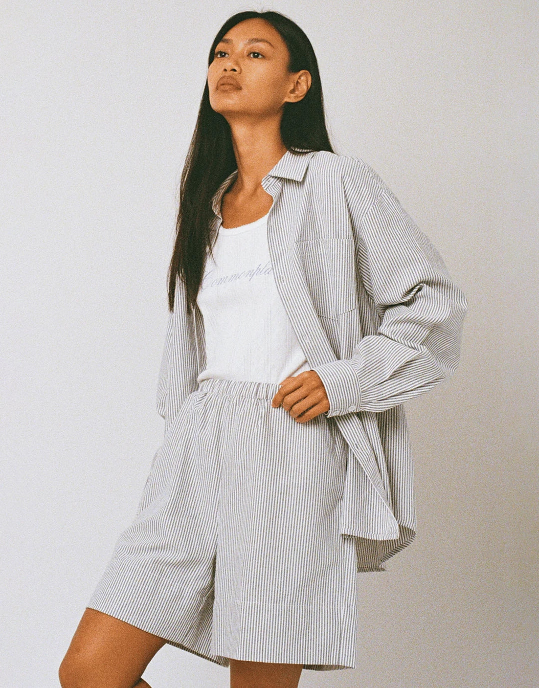Beech Cottage Shirt - Black / White Stripe