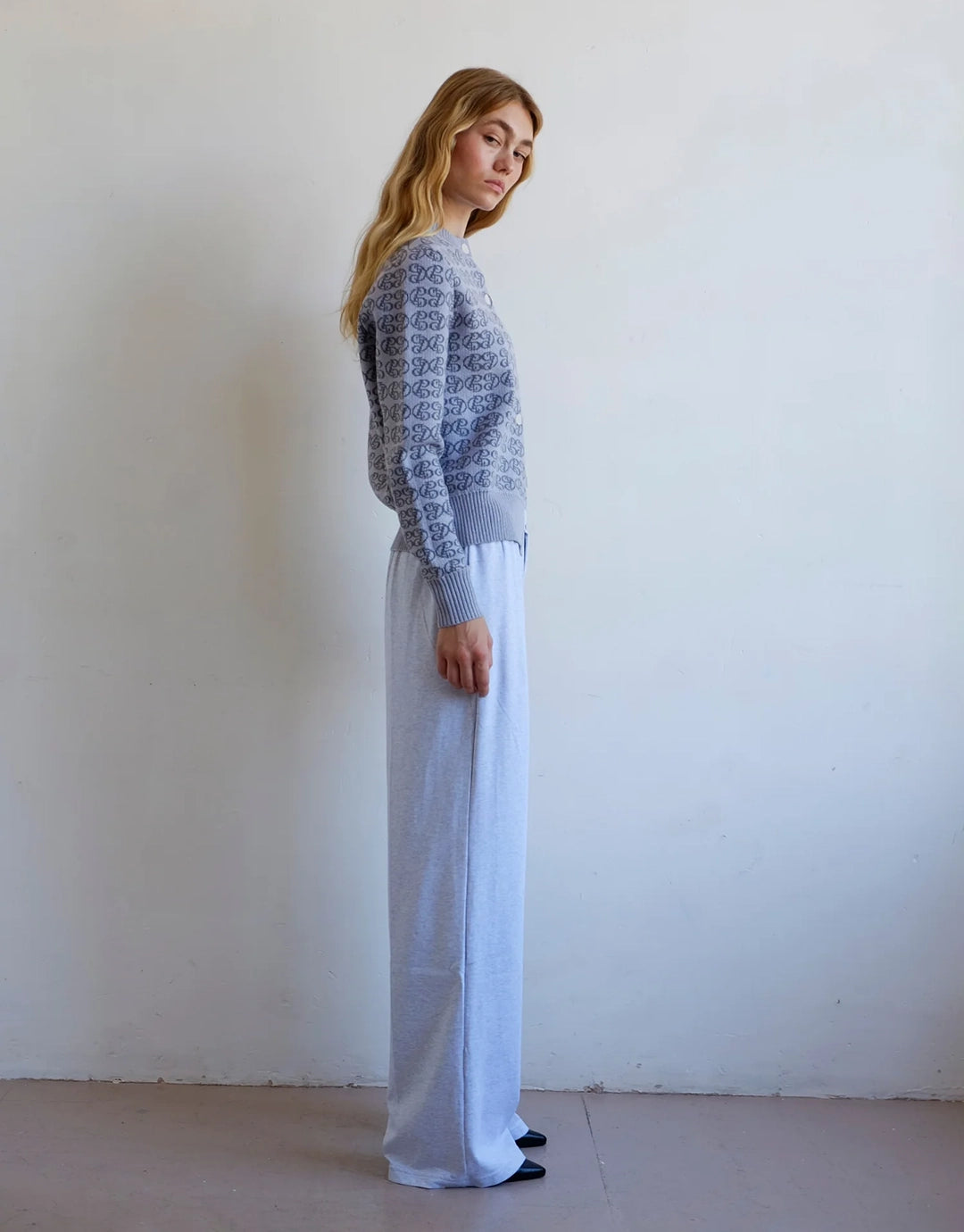 CPD Monogram Cardigan - Sky/Navy