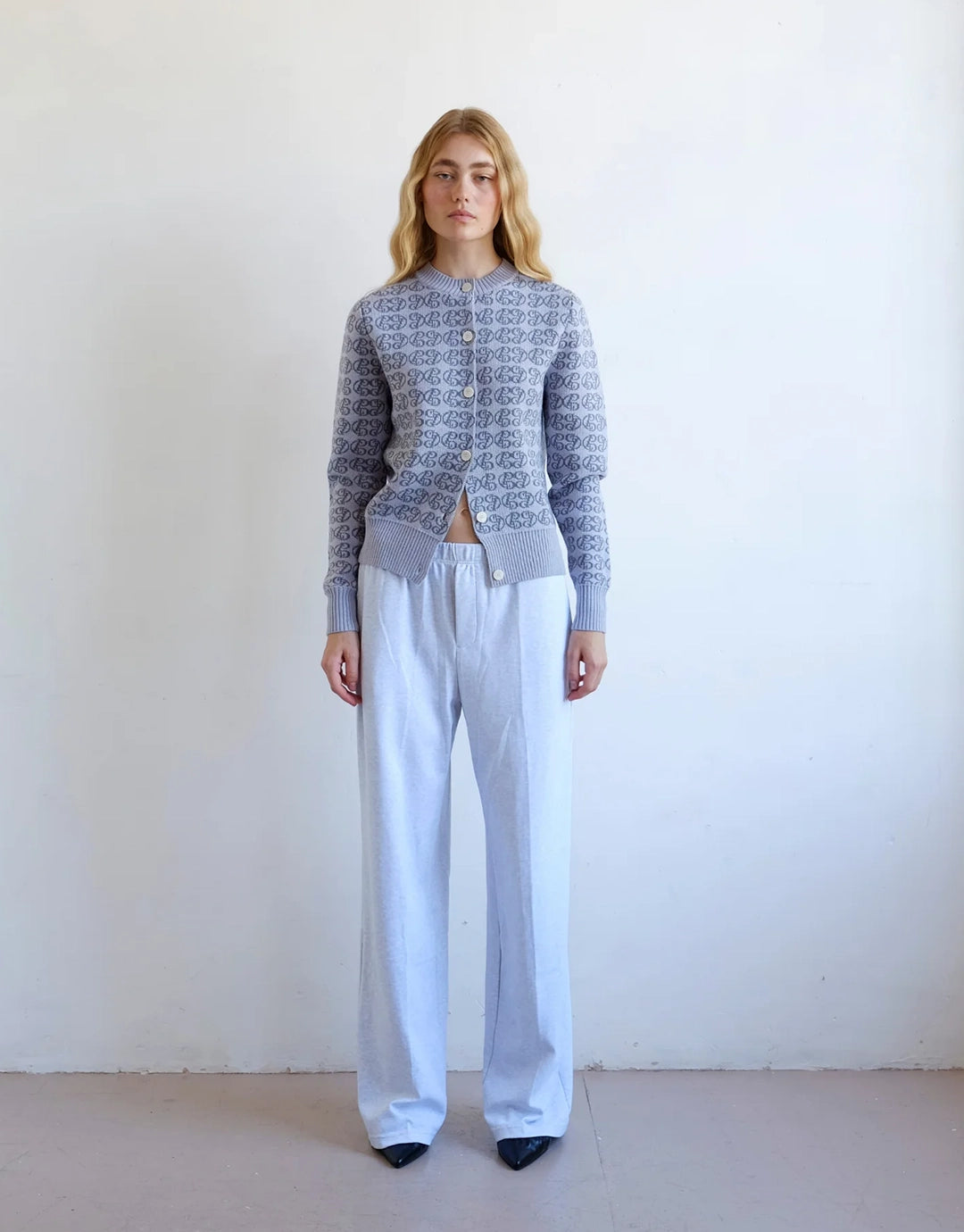 CPD Monogram Cardigan - Sky/Navy