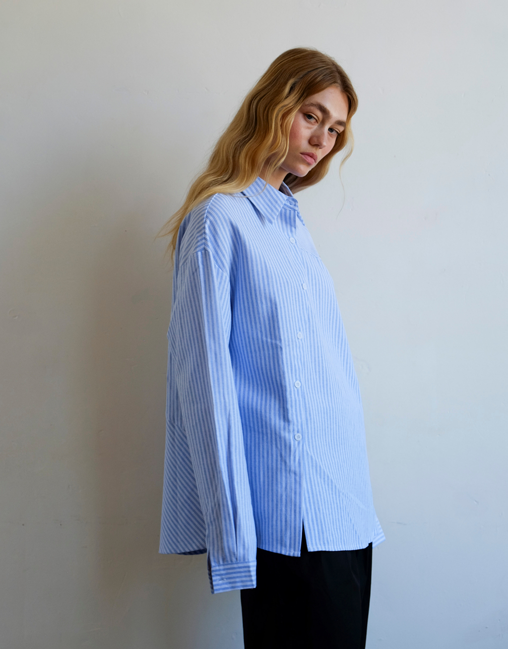 Cortez Shirt - Sky/Maroon Stripe