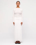 White Rib Hemp Jersey Long Sleeve Top - White by Zulu and Zephyr - view 3