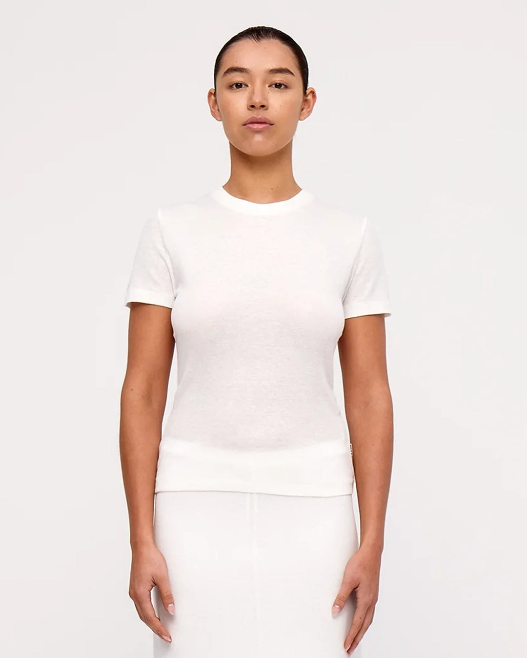 White Rib Hemp Jersey T-Shirt - White by Zulu and Zephyr