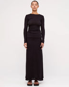 Black Rib Hemp Jersey Long Sleeve Top - Black by Zulu and Zephyr - view 3