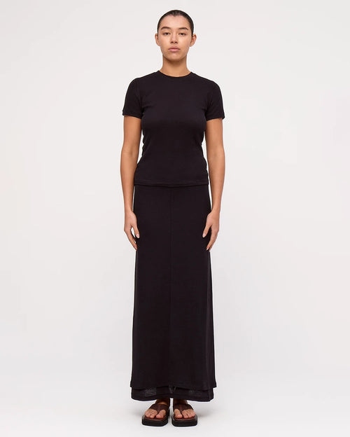 Black Rib Hemp Jersey T-Shirt - Black by Zulu and Zephyr