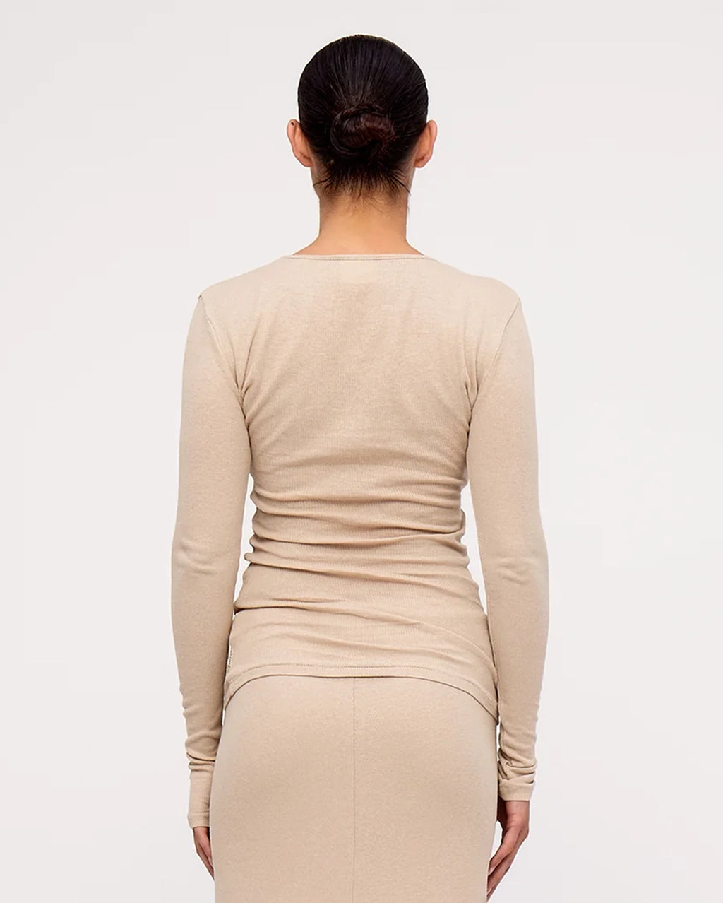 Husk Rib Hemp Jersey Long Sleeve Top - Husk by Zulu and Zephyr - view 2
