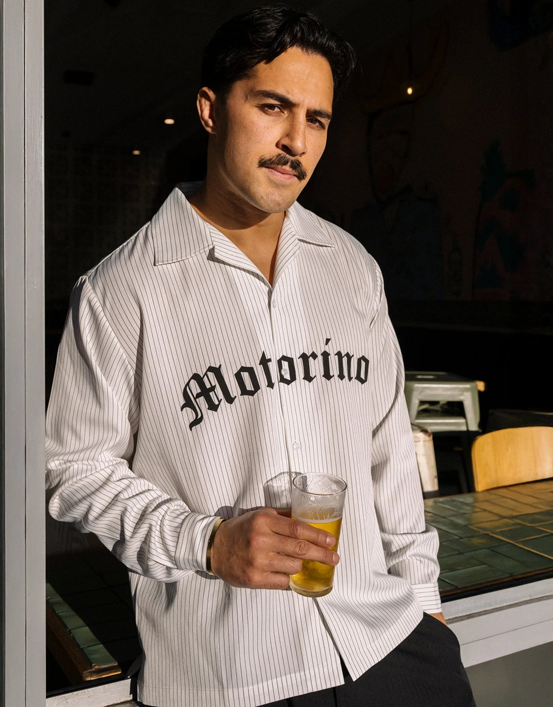 Pinstripe Black Long Sleeve Shirt