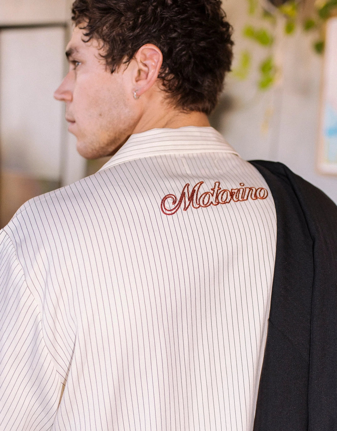 Pinstripe Off White Short Sleeve Shirt