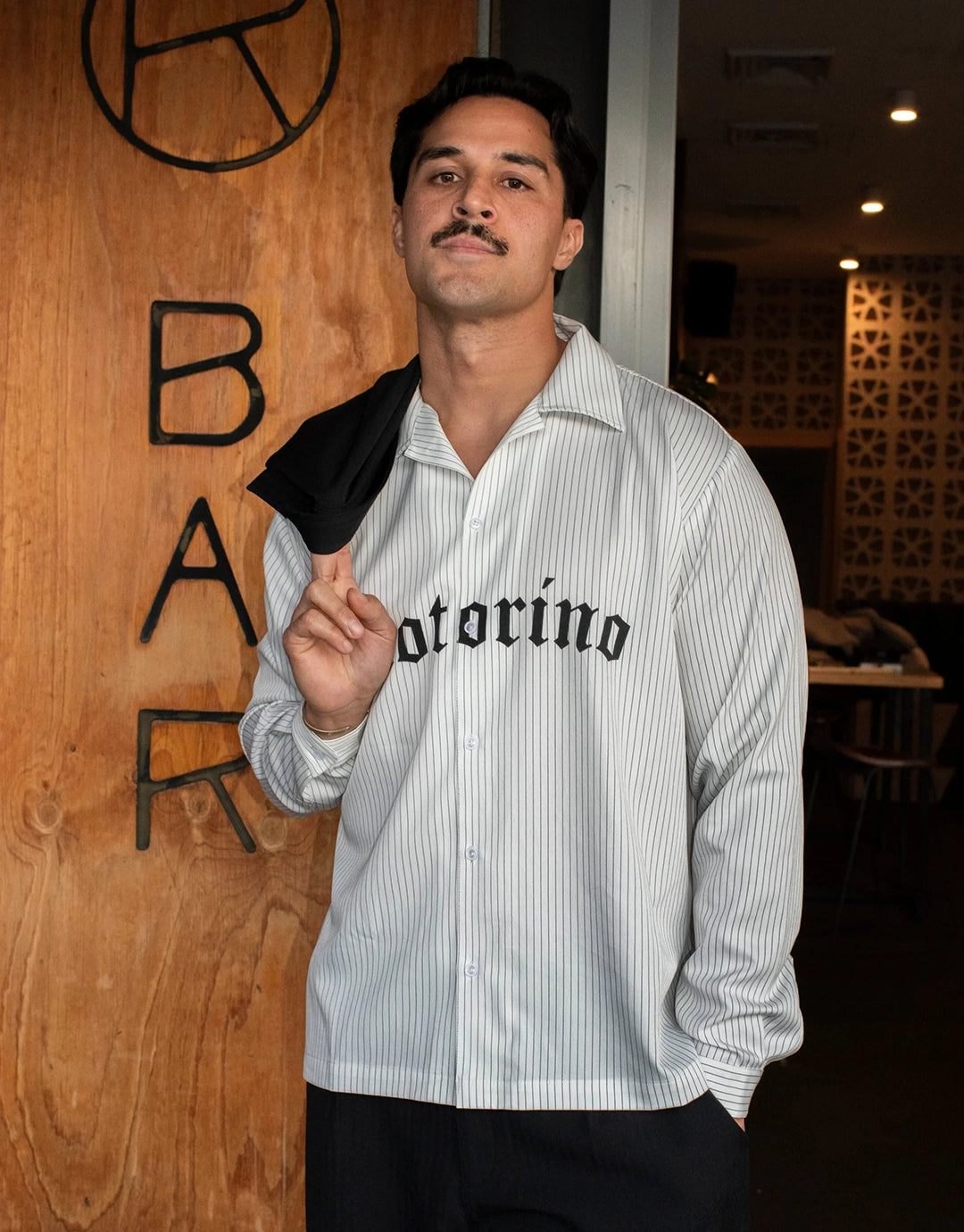 Pinstripe Black Long Sleeve Shirt