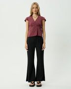 Ledger - Wrap Top - Burgundy Stripe by Afends - view 2