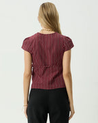 Ledger - Wrap Top - Burgundy Stripe by Afends - view 6