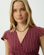 Ledger - Wrap Top - Burgundy Stripe by Afends - view 7