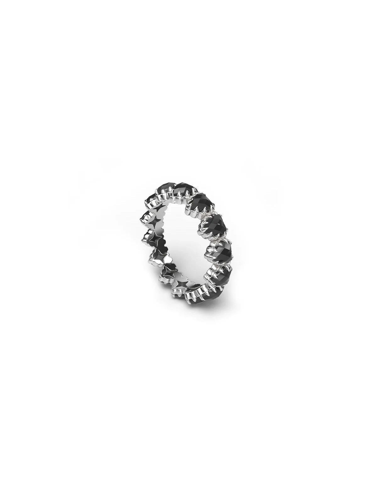 Love Claw Eternity Ring - Stirling Silver / Onyx