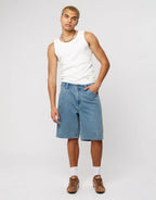 A5 Baggy Deniim Shorts - Barry Stripe by Abrand - view 3