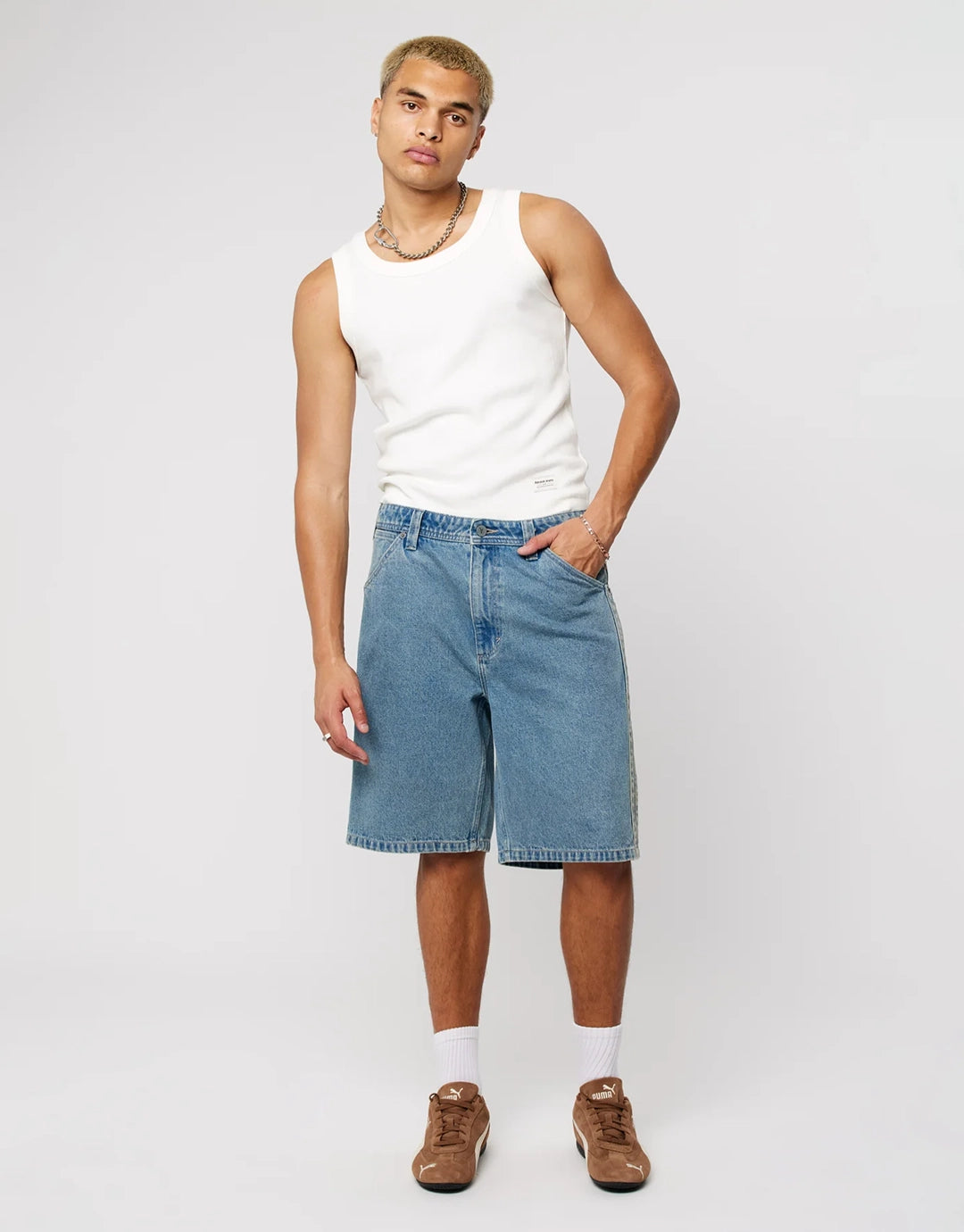 A5 Baggy Deniim Shorts - Barry Stripe