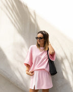 The Maya Mini Skirt - Pink by Luna Lane - view 2