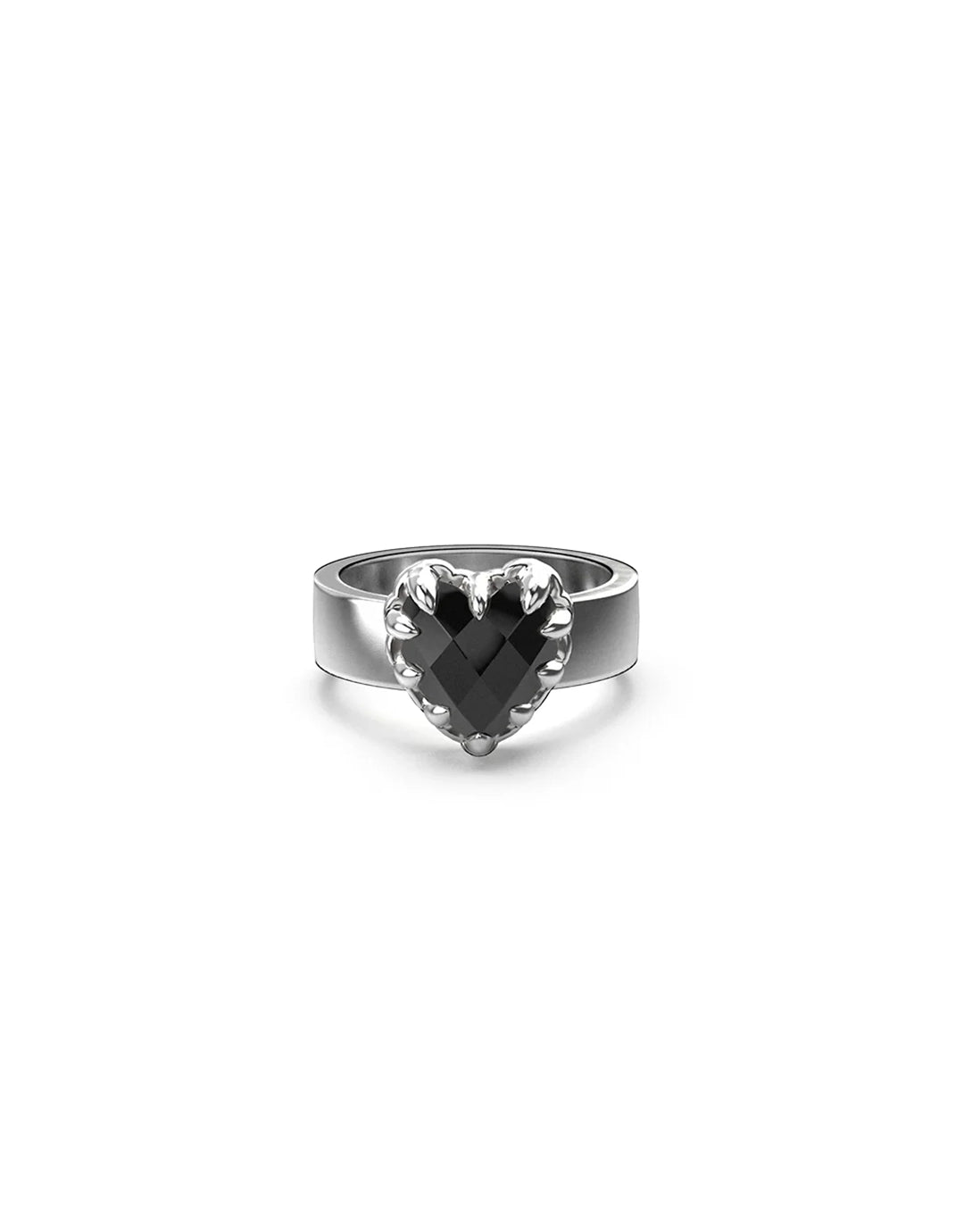 Love Claw Ring - Silver / Onyx