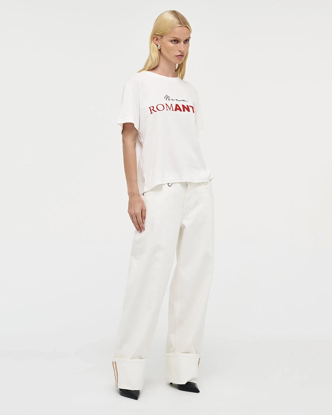 Nancy White Barrel Jeans - White