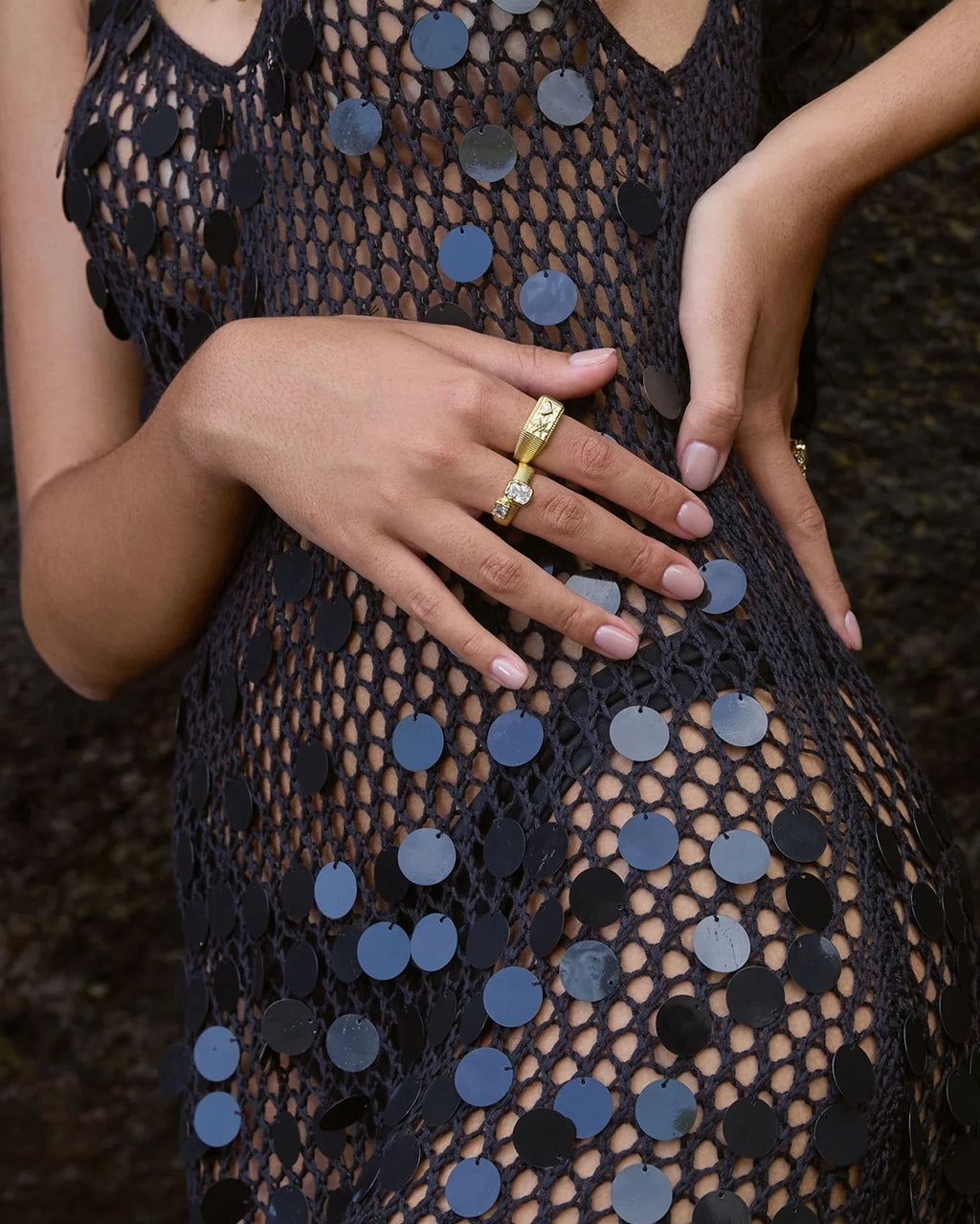 Nika Ring - Gold Pearl