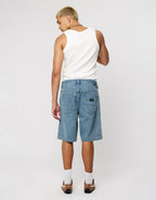 A5 Baggy Deniim Shorts - Barry Stripe by Abrand - view 4
