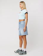 Carrie Denim Shorts - Jordan Worn by Abrand - view 3