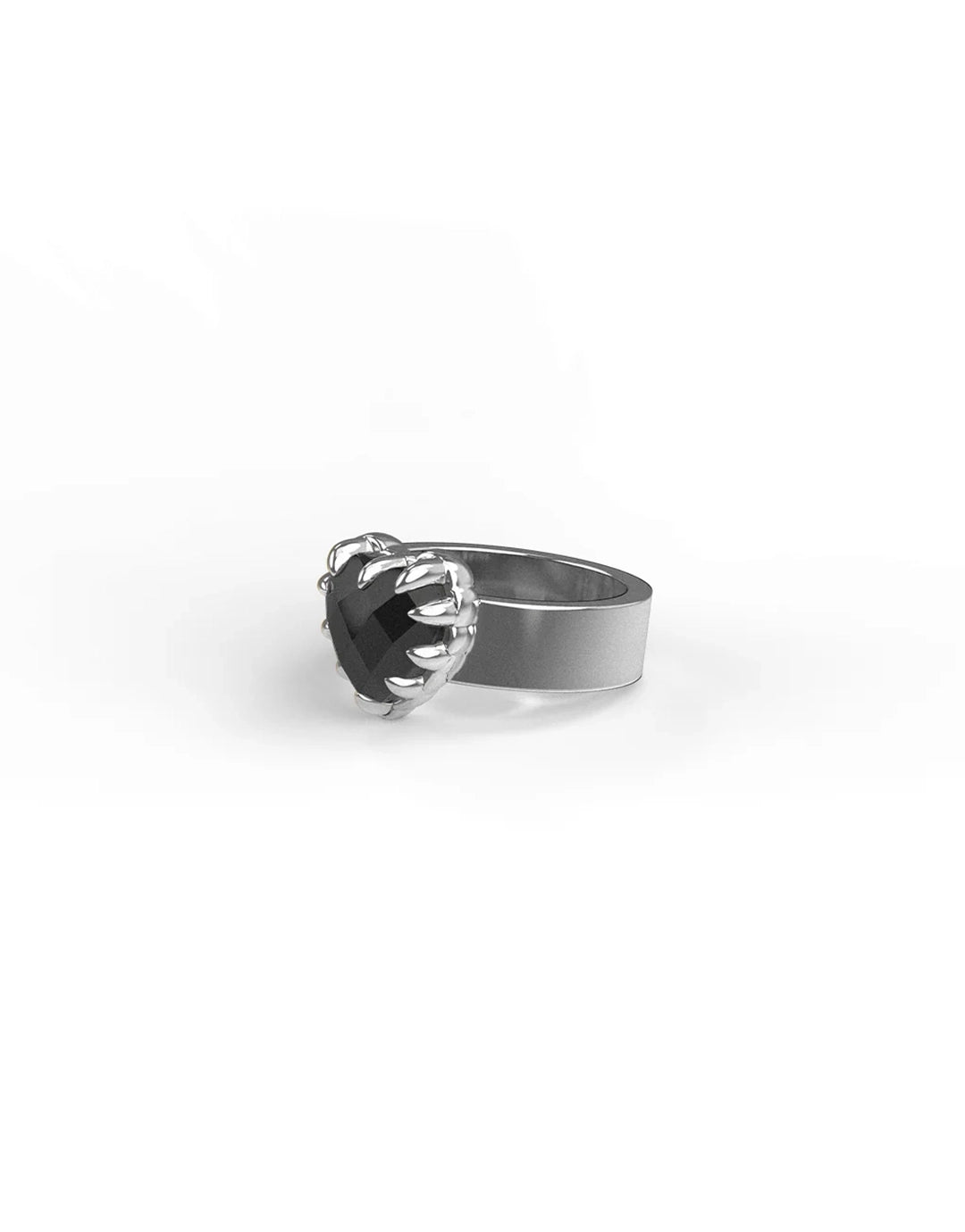 Love Claw Ring - Silver / Onyx