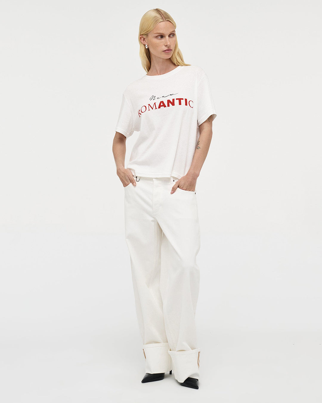 Nancy White Barrel Jeans - White