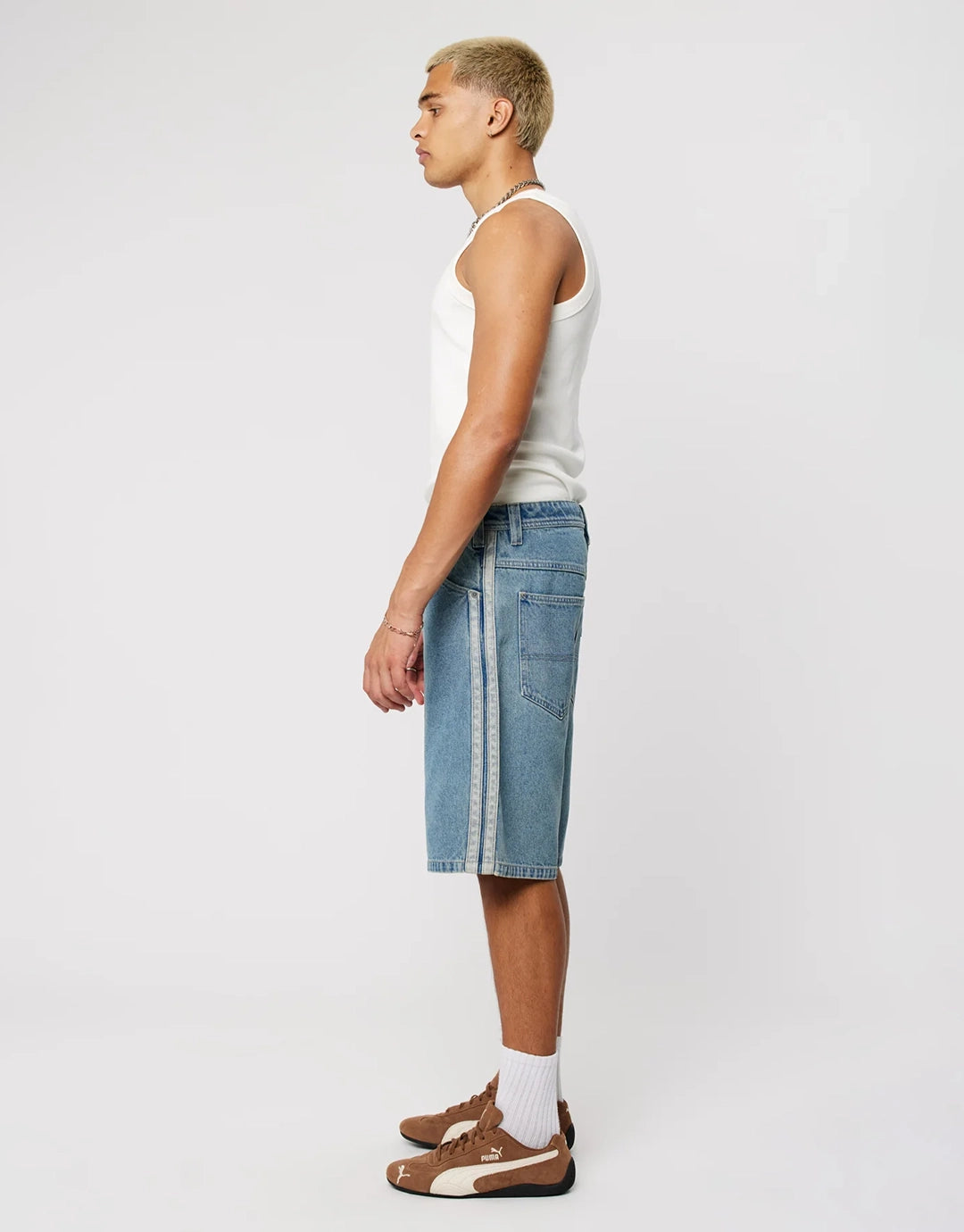 A5 Baggy Deniim Shorts - Barry Stripe