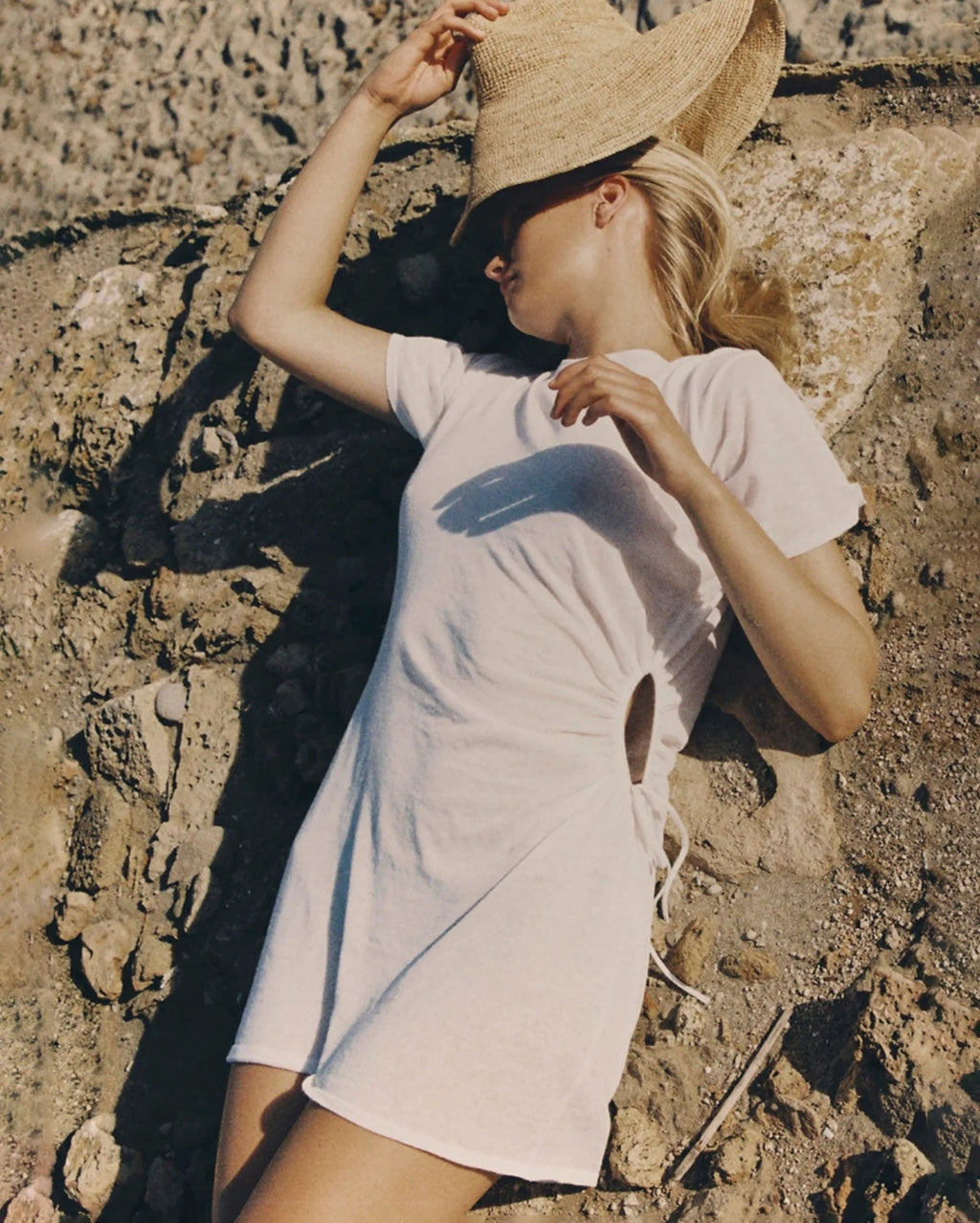 T-Shirt Knit Dress - White by Zulu and Zephyr - view 2