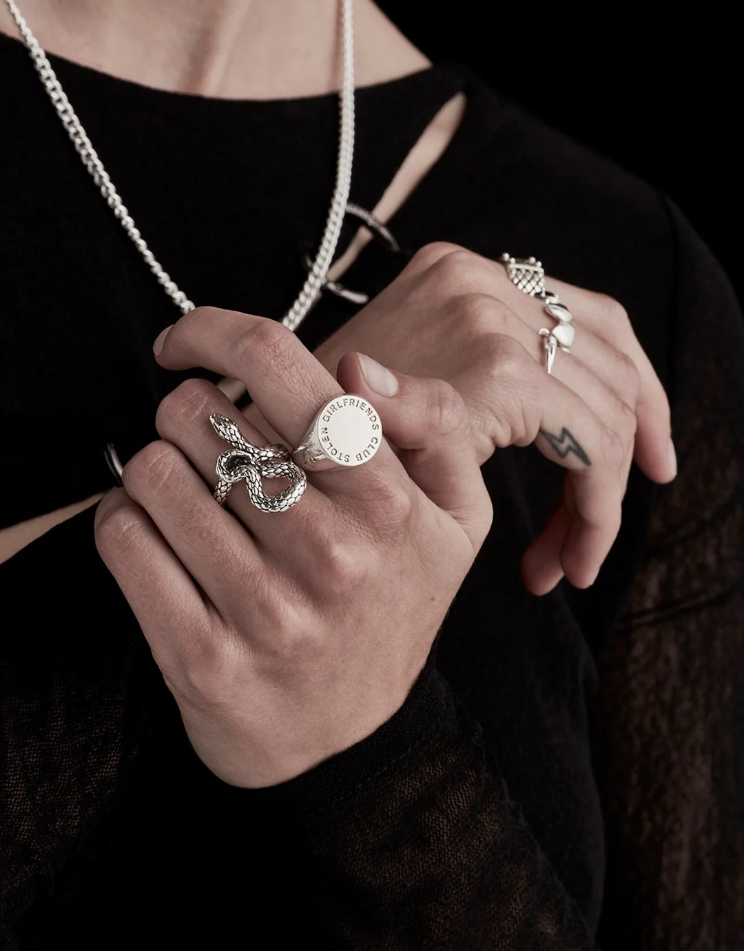 Text Logo Sovereign Ring - Silver