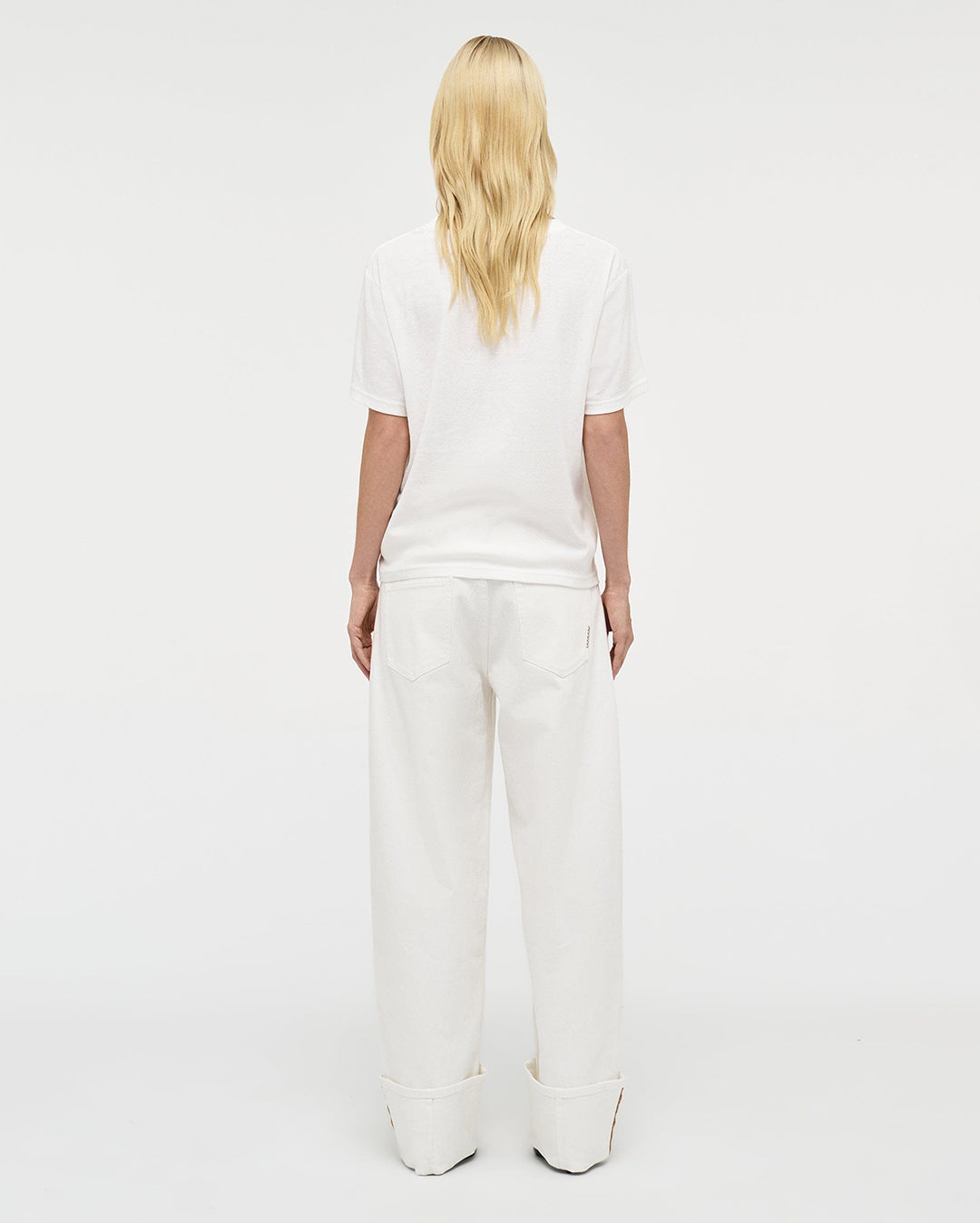Nancy White Barrel Jeans - White