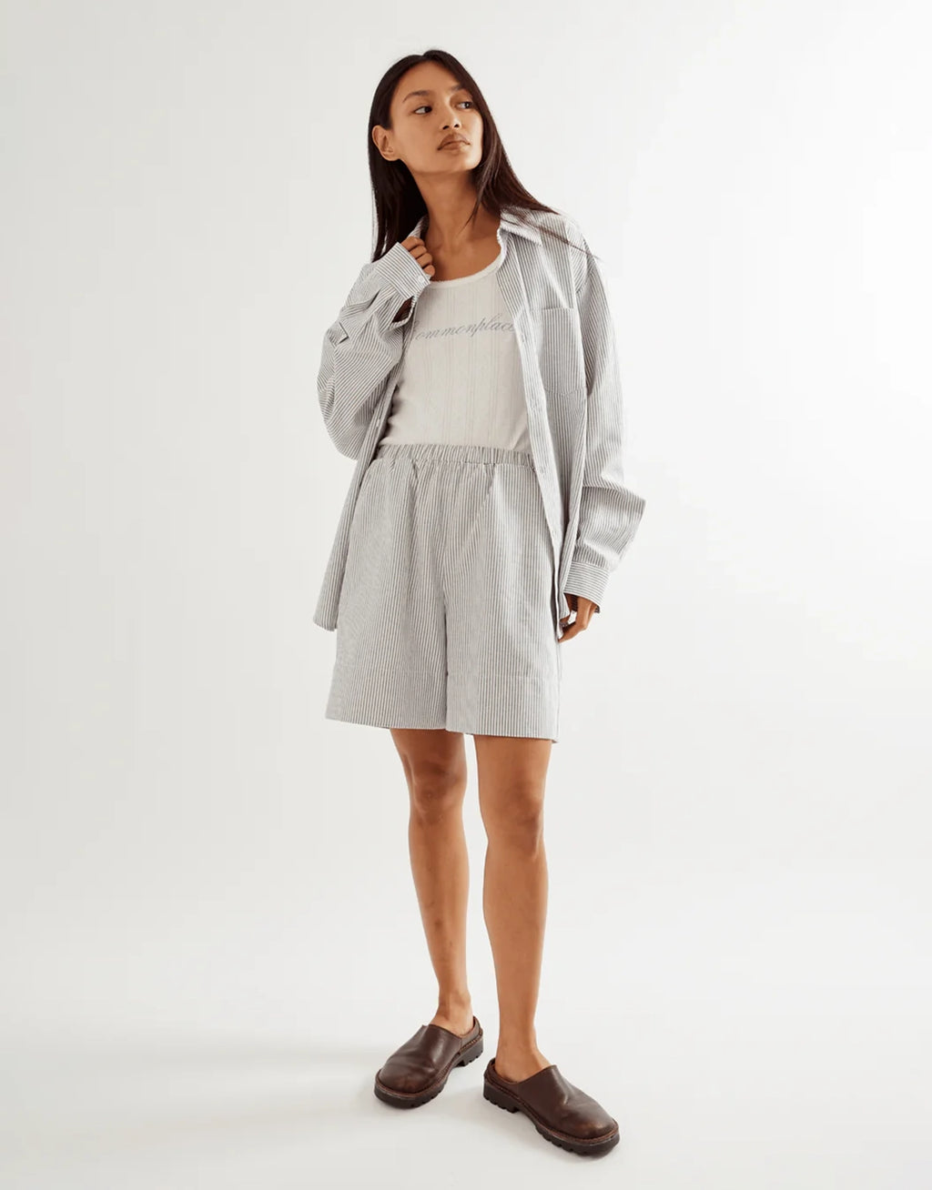 Beech Cottage Shirt - Black / White Stripe