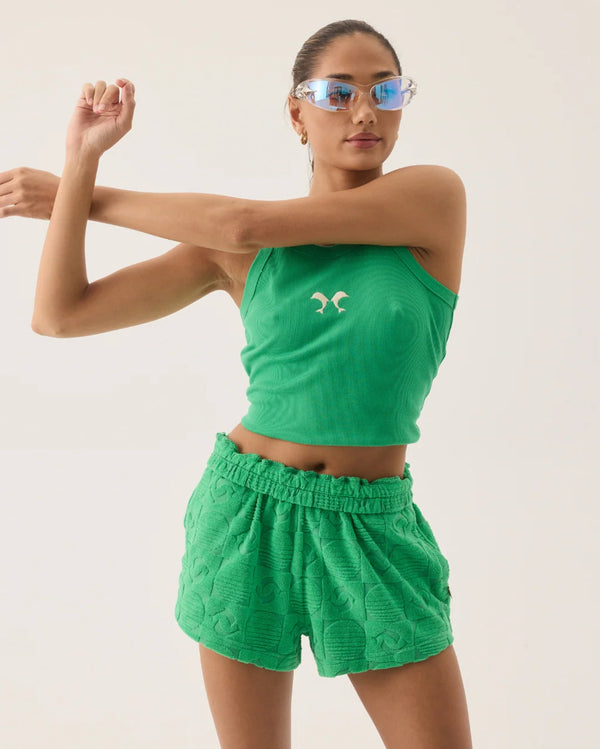 Cruise Dolphin Terry Short - Tropical Green by Araminta James