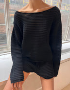 Cotton Lattice Knit Top - Black by Zulu and Zephyr