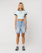 Carrie Denim Shorts - Jordan Worn by Abrand - view 5