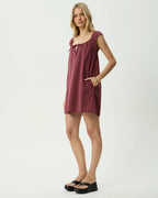 Ledger - Mini Dress - Burgundy Stripe by Afends - view 3