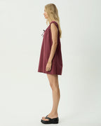 Ledger - Mini Dress - Burgundy Stripe by Afends - view 4