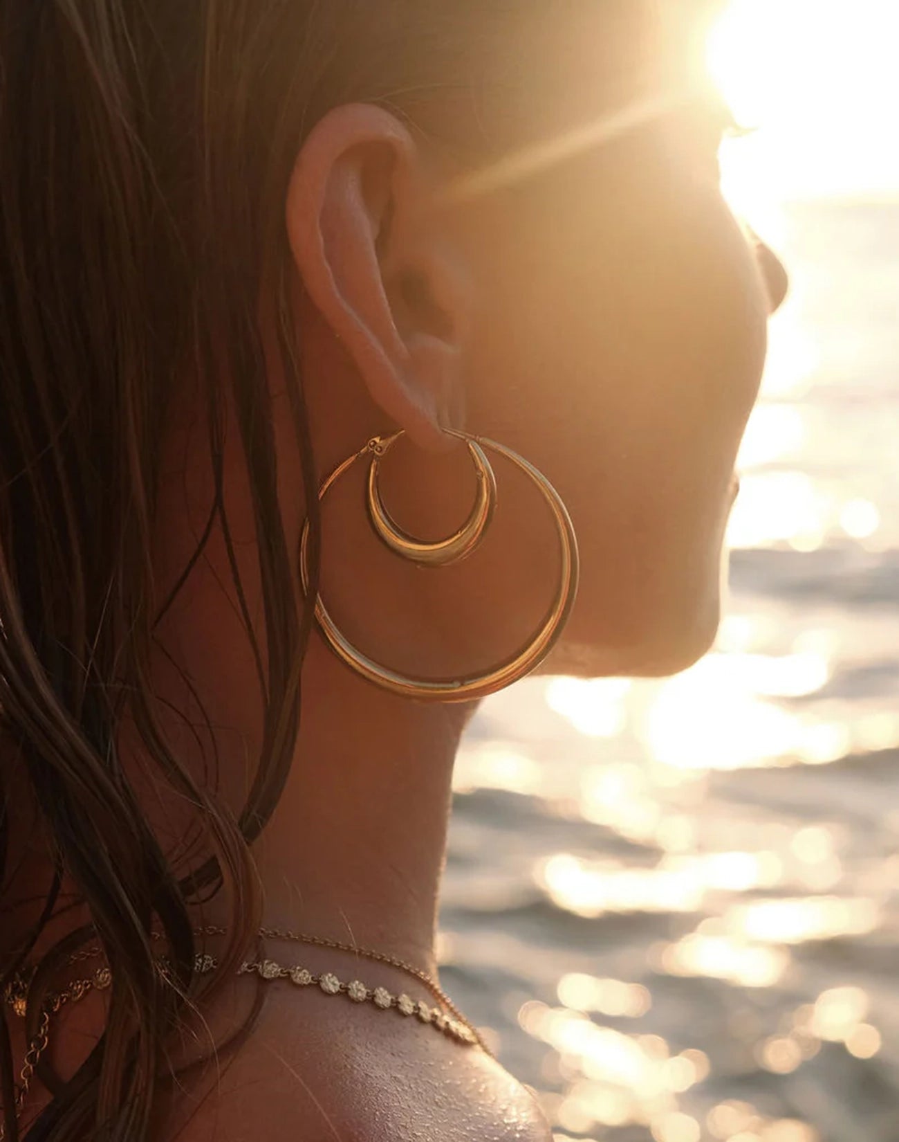 Riley Gold Hoop Earrings - Small
