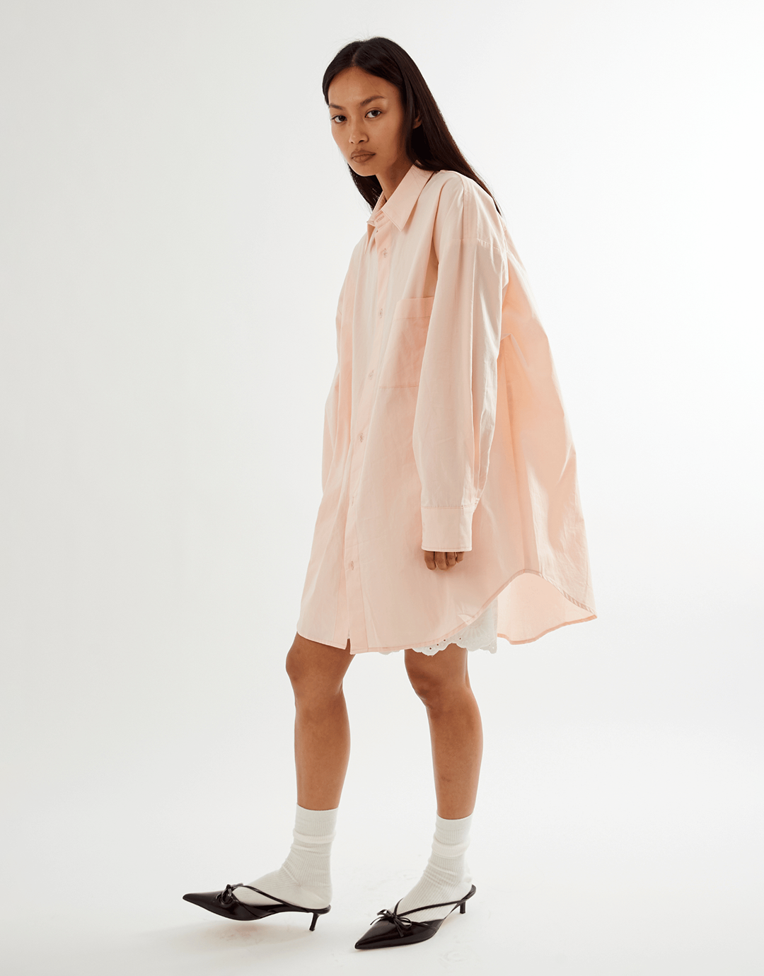 Peachy Oversized Shirt - Baby Pink