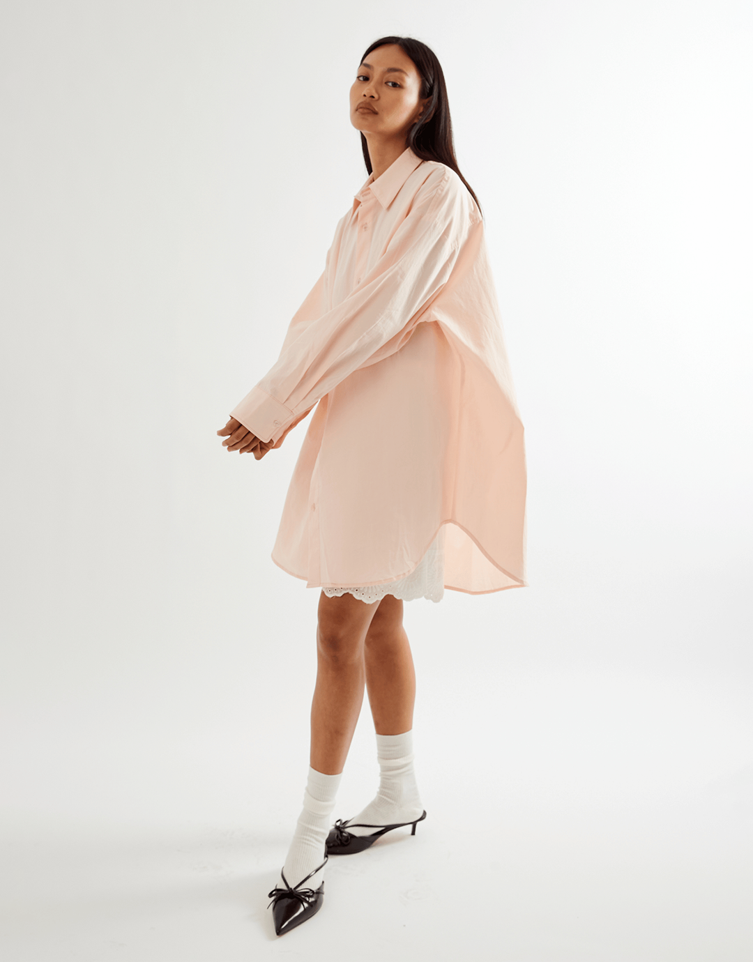 Peachy Oversized Shirt - Baby Pink