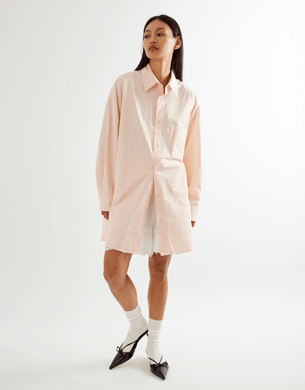 Peachy Oversized Shirt - Baby Pink
