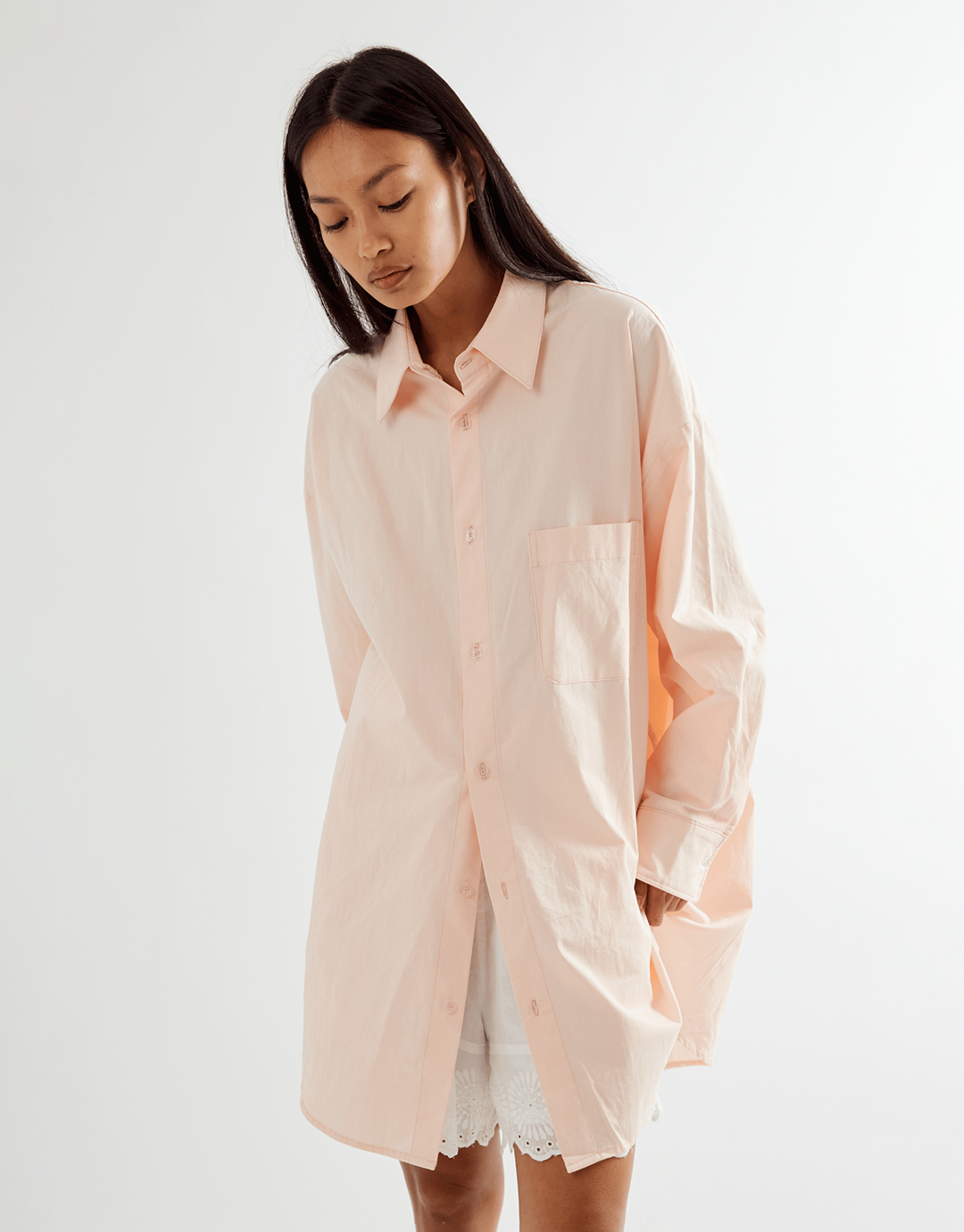 Peachy Oversized Shirt - Baby Pink