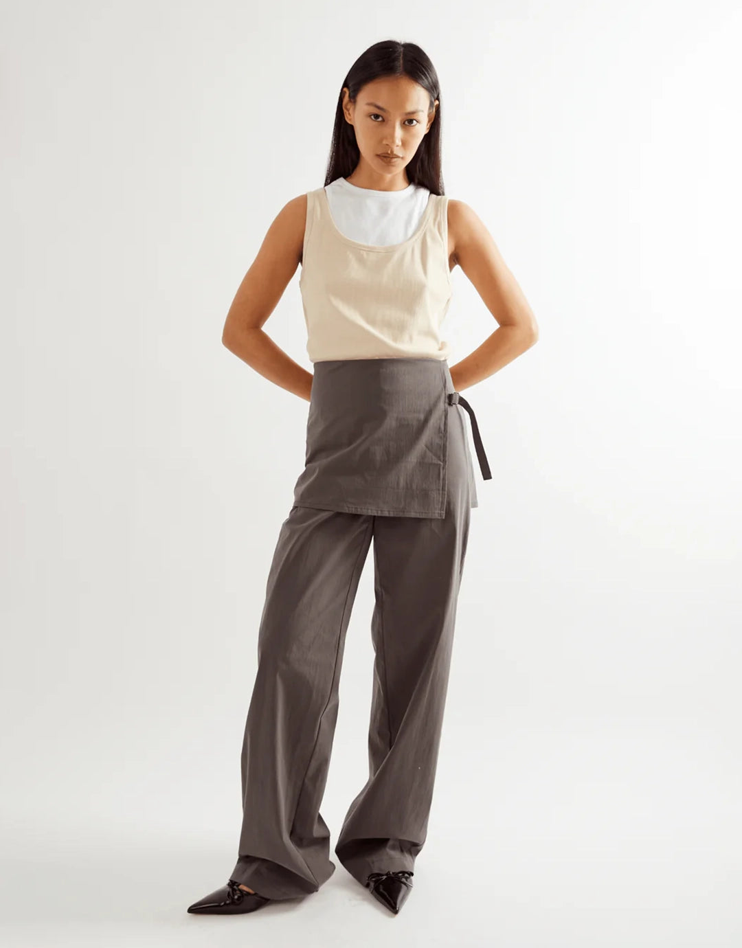 Fifi Layered Trouser - Taupe