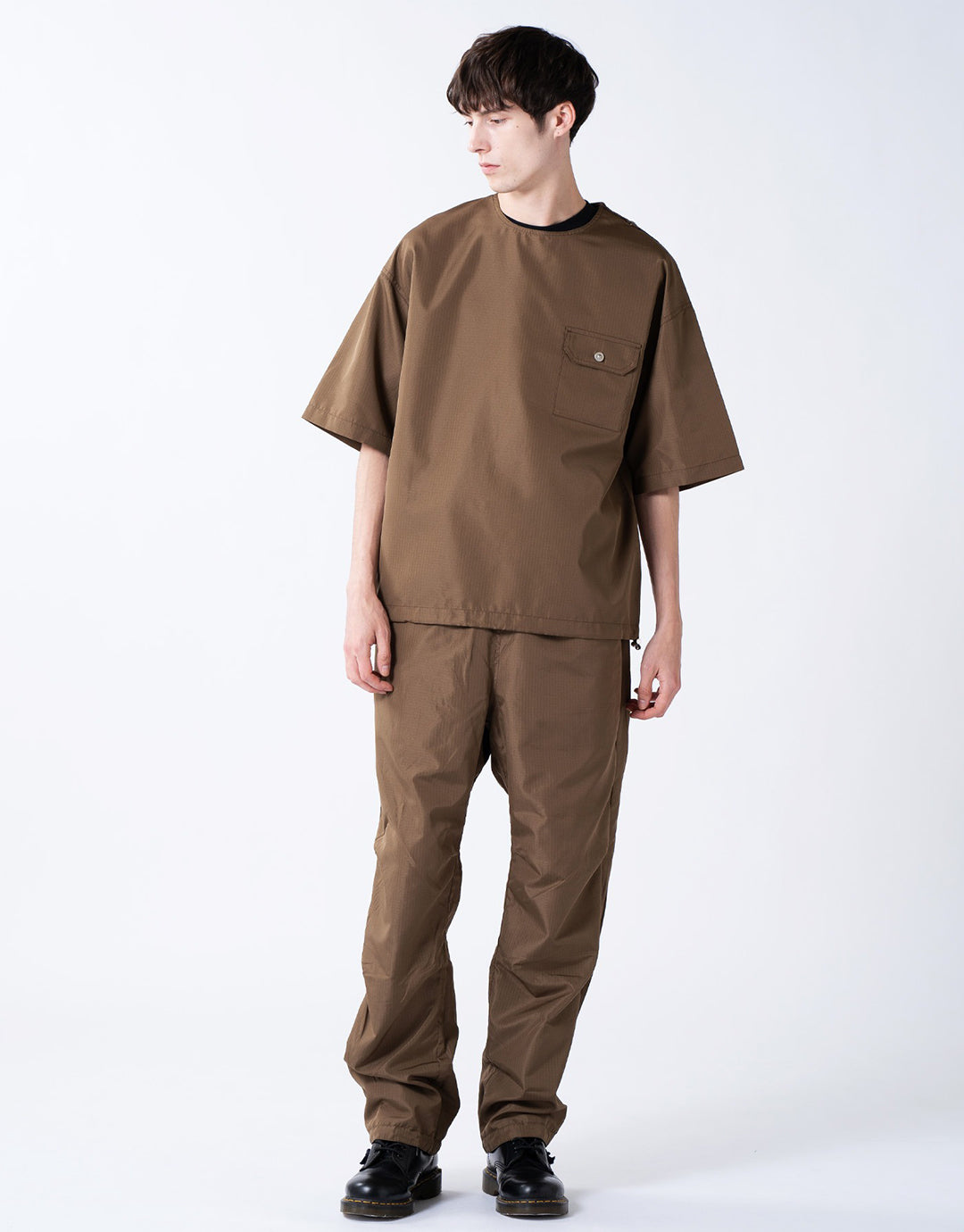 Military Half Sleeve Nylon T-Shirt - Brown