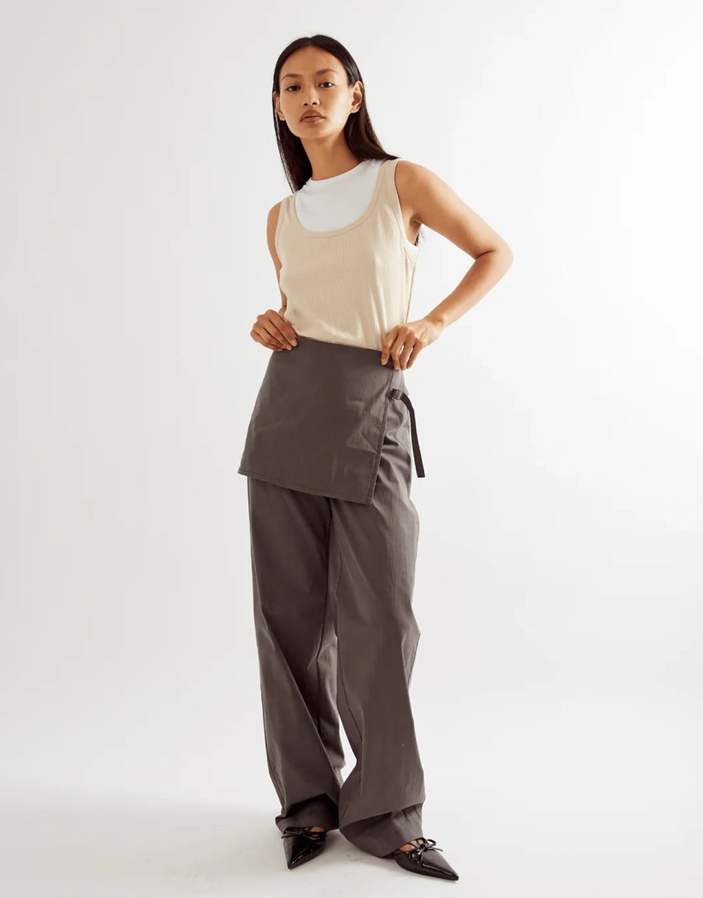 Fifi Layered Trouser - Taupe