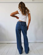 95 Bella Baggy Jeans - Mid Blue by Abrand - view 3