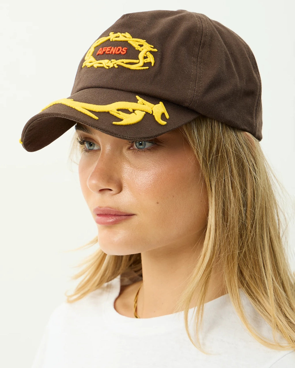 Rocked Recycled Five Panel Cap - Coffee by Afends - view 5