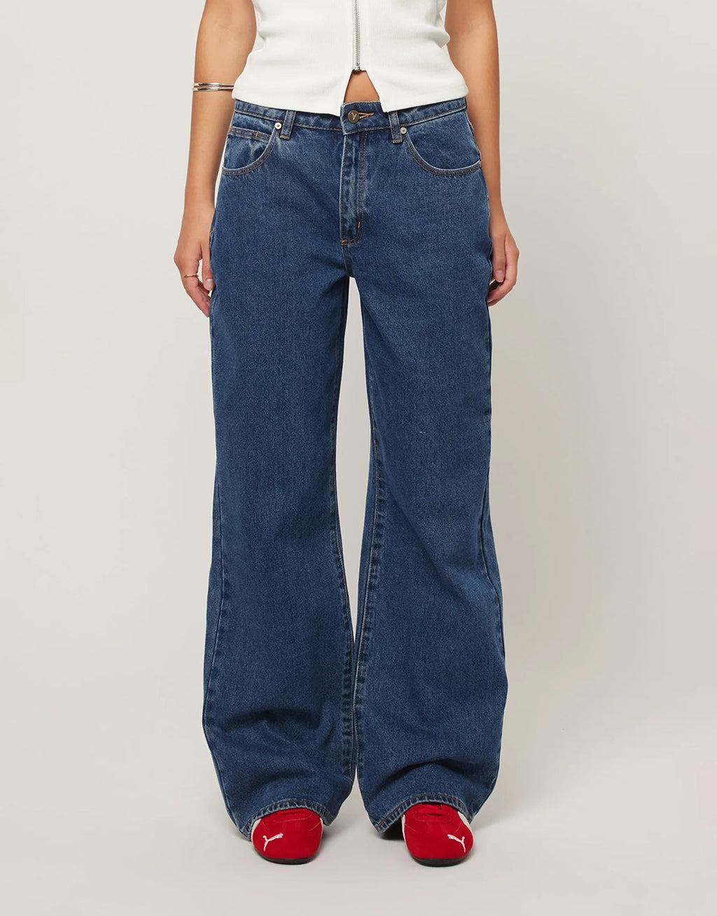 95 Bella Baggy Jeans - Mid Blue